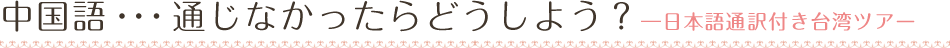 中国語・・・通じなかったらどうしよう？―日本語通訳付き台湾ツアー
